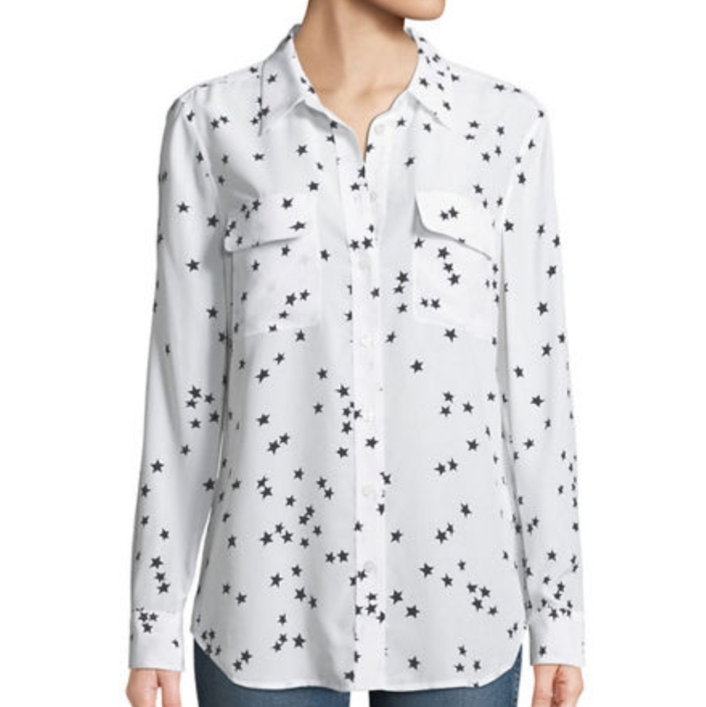 Equipment NEAR MINT CONDITION silk button down top